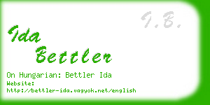 ida bettler business card